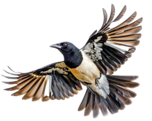 Magpie Bird Flying Isolated