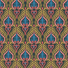abstract seamless motif fabric patterns, abstract ikat, carpet, fabric, batik	