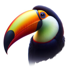 a toucan toco bird, transparent background, animal set