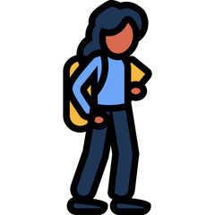 Fototapeta premium Student Colored Outline Icon Design Vector