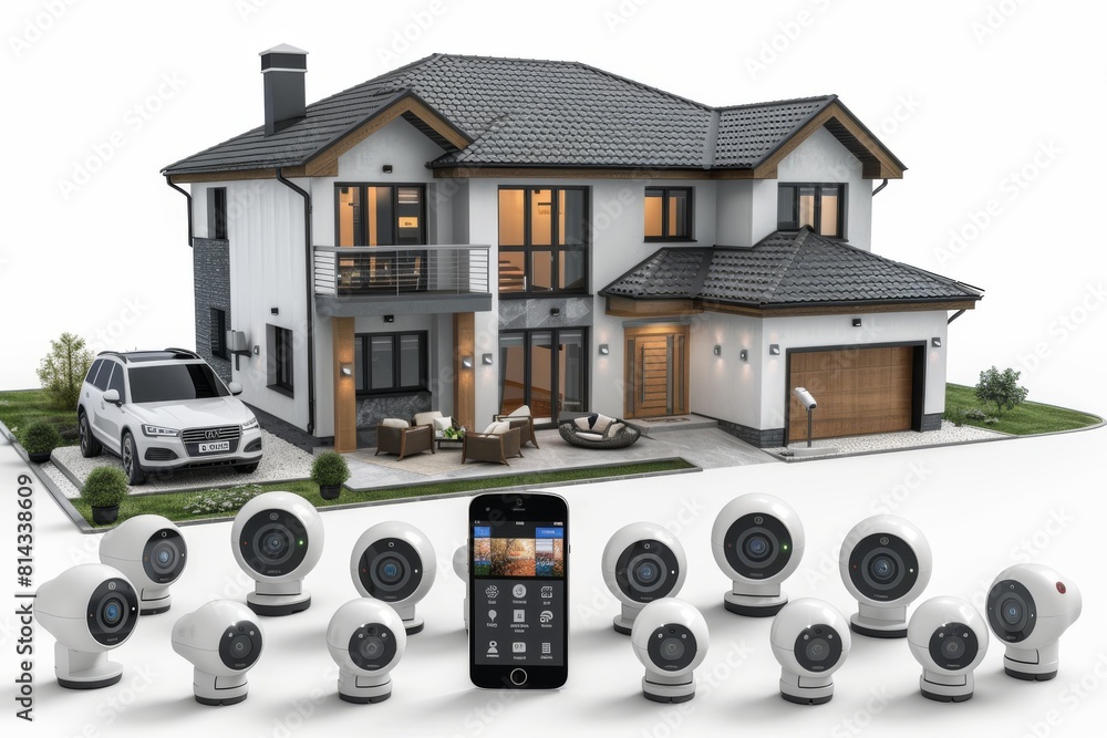Poster managing digital networks for security through cctv equipment integrates camera video with structura