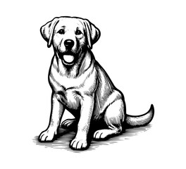 Labrador retriever dog hand drawn vector