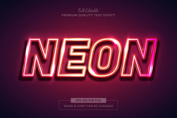 Neon Glow Editable Text Effect Font Style Template