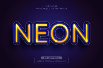 Neon Glow Editable Text Effect Font Style Template