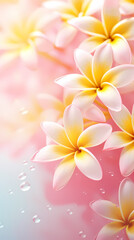 Fototapeta premium Beautiful pink flowers with blurred background
