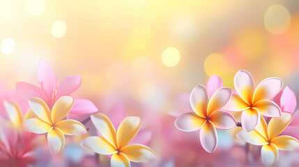 Beautiful pink flowers with blurred background