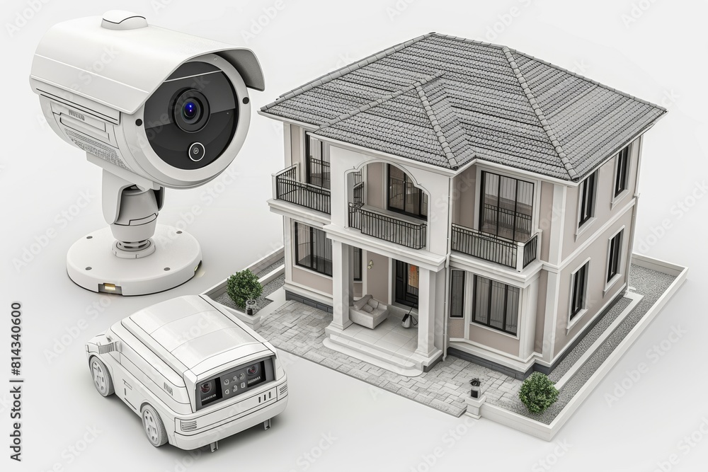 Aufkleber smart technology monitors home environments with cctv camera lan connectivity, providing remote secu