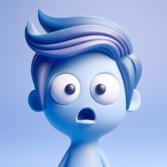 3d rendered illustration of a blue character