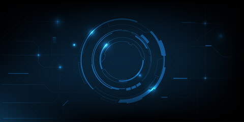 Futuristic hi-tech digital space and layout with digital HUD and circuit connecting network for product advertising showcase.Futuristic digital technology concepts.Vector illustrations.