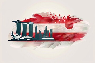 Vector illustration of Singapore's independence day, State singapore national day, Graphic for design element.