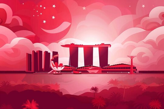 Vector illustration of Singapore's independence day, State singapore national day, Graphic for design element. - Powered by Adobe