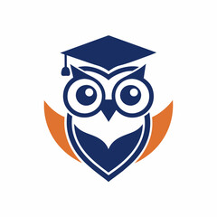 Creative Educational logo vector art illustration with a Owl icon logo design.