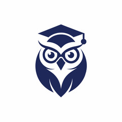 Minimalist Educational logo vector art illustration with a Owl icon logo design.