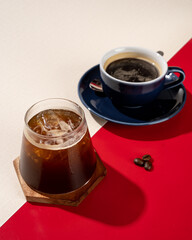 Long black coffee is made with an espresso machine and comes without grounds.
