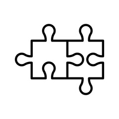 Obraz premium Puzzle compatible icon. Jigsaw agreement vector illustration color editable