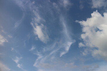 Blue sky with cloud. Clearing day and Good weather in the morning.