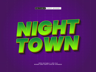 night town editable text effect in simple and modern text style