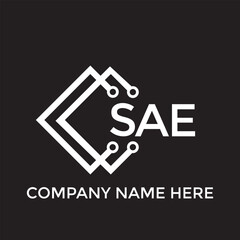 SAE letter technology logo design on black background. SAE creative initials letter IT logo concept. SAE setting shape design
