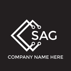 SAG letter technology logo design on black background. SAG creative initials letter IT logo concept. SAG setting shape design

