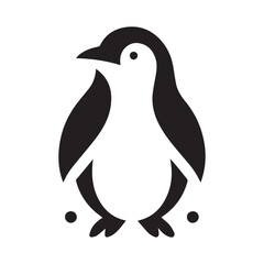 Naklejka premium Minimalist penguin logo on a white background