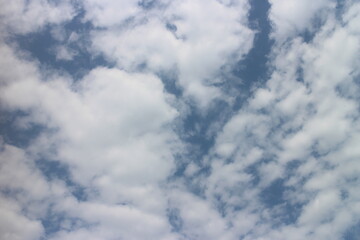 Blue sky with white clouds.