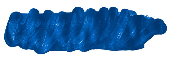 Shiny blue brush watercolor painting isolated on transparent background. watercolor png