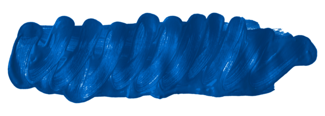 Shiny blue brush watercolor painting isolated on transparent background. watercolor png