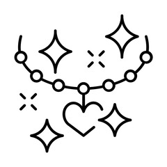 Necklace Icon With Thin Line Style 