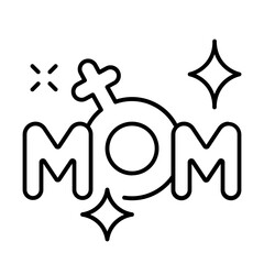 Mom Icon With Thin Line Style 