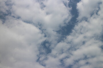 Blue sky with white clouds.