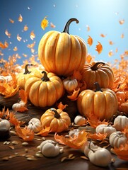 halloween pumpkins on a black background