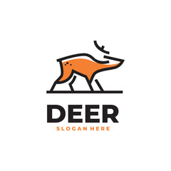 Deer line art modern logo vector