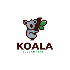 cute koala logo vector