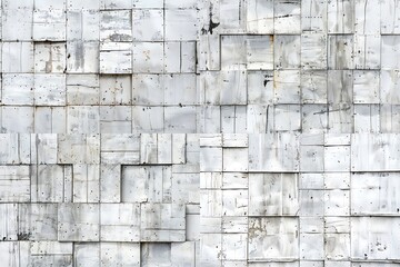 white wooden wall with squares, with dirty marks and stains on the texture background. 