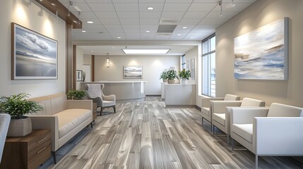 Inviting Urology Clinic Lobby with Contemporary Furnishings and Informational Displays