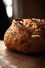 Blister details on sourdough bread