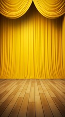 Yellow stage curtain.