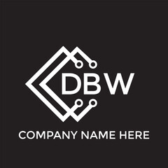 DBW letter technology logo design on black background. DBW creative initials letter IT logo concept. DBW setting shape design
