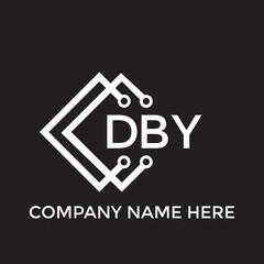 DBY letter technology logo design on black background. DBY creative initials letter IT logo concept. DBY setting shape design
