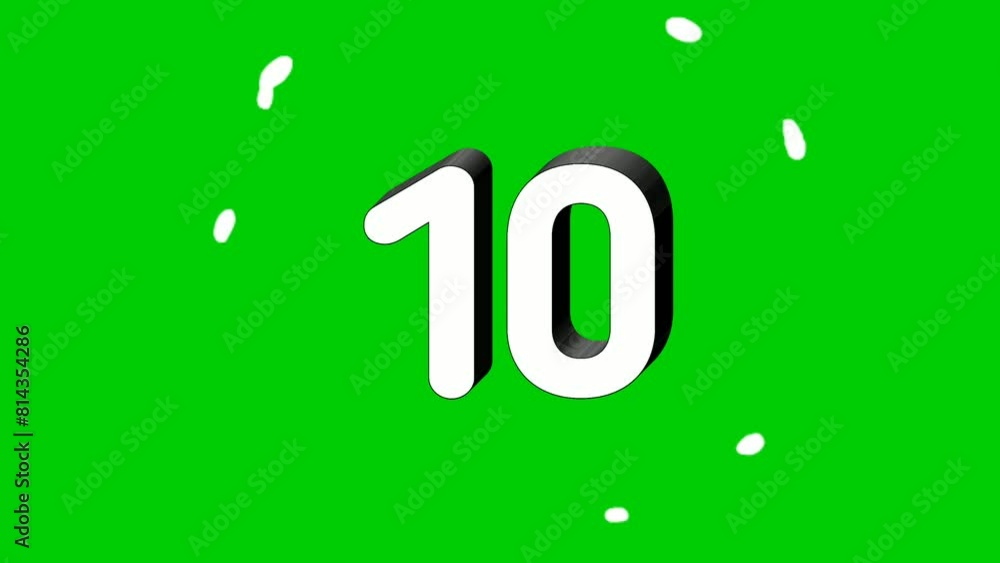 Poster 3d number 10 ten sign symbol animation motion graphics icon on green screen background,the number re