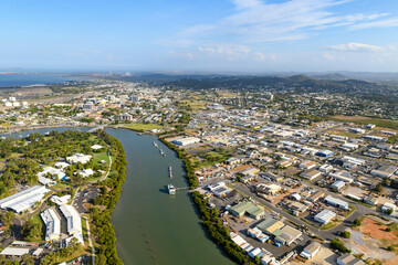 Auckland creek with Gladstone harbour in the distance, gladstone, queensland