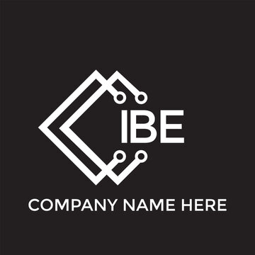 IBE letter technology logo design on black background. IBE creative initials letter IT logo concept. IBE setting shape design
