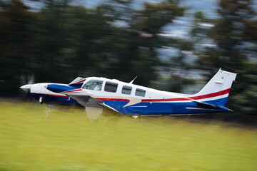 Fototapeta premium Take off airplane on the ground