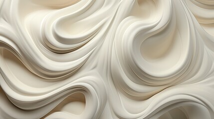Close-up of swirling milk or cream creating abstract wave formations