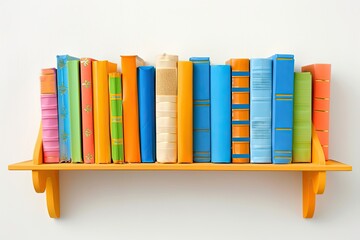 Naklejka premium Wall-mounted book rack Design for Kid Room Isolated on white background