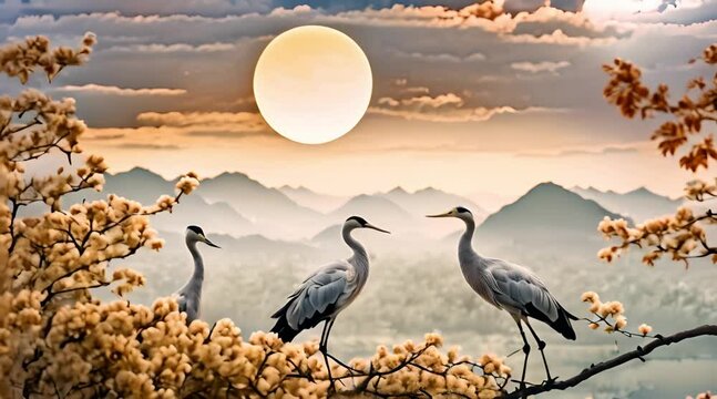 heron in the morning