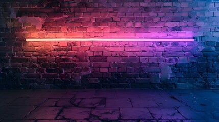 brick wall with neon light