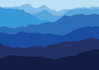 Landscape nature panorama. Vector illustration in flat style.