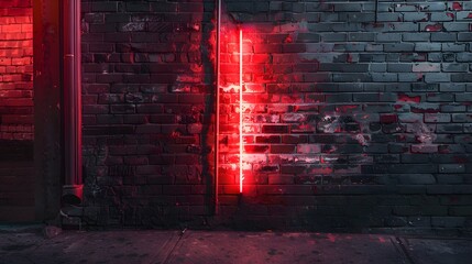 brick wall with neon light