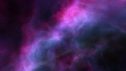 Space background. Nice clean colorful nebula with star field. 3D rendering
